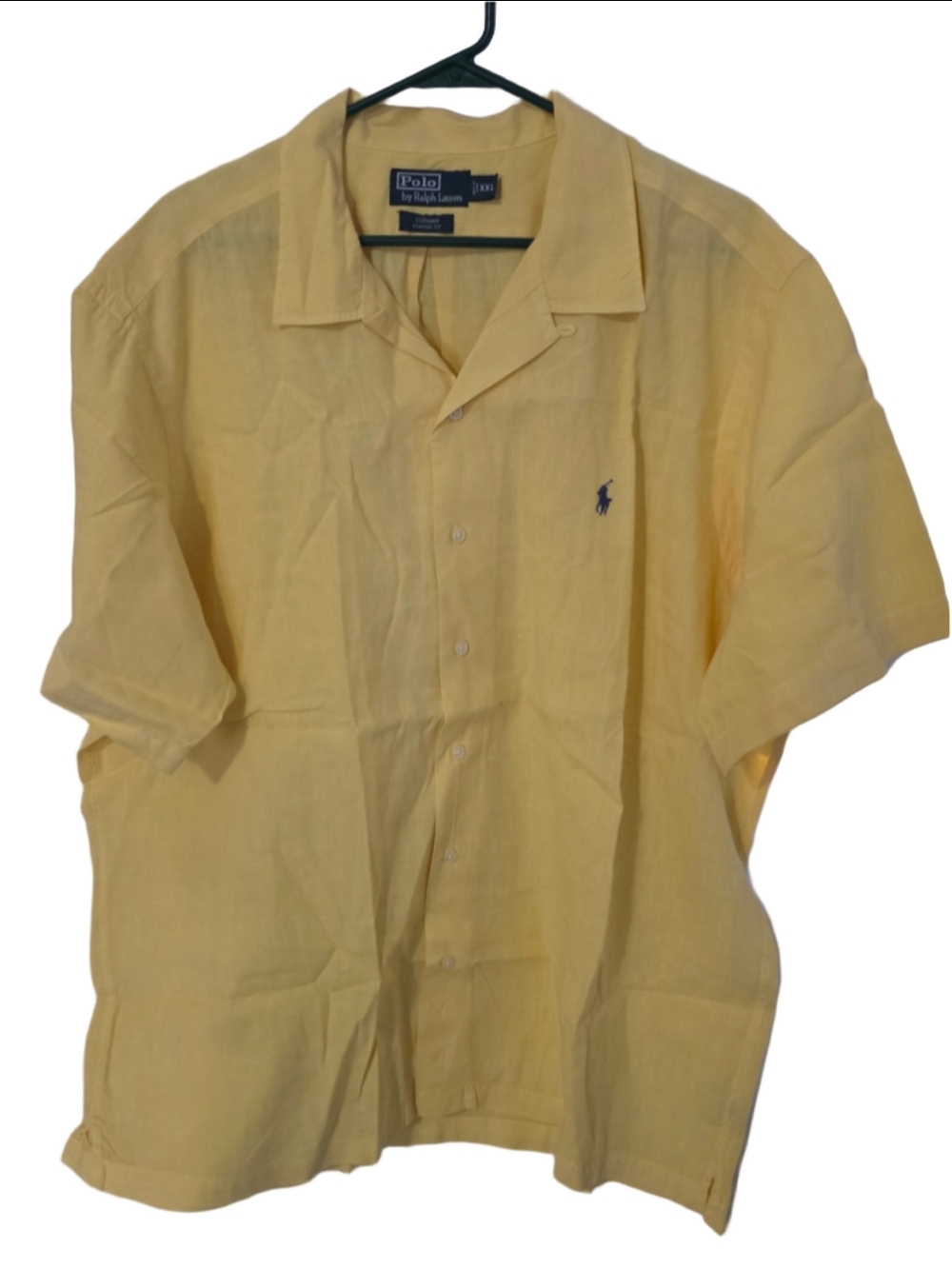Men's Polo by Ralph Lauren Yellow Casual Button Down Shirt XXL trendy casual